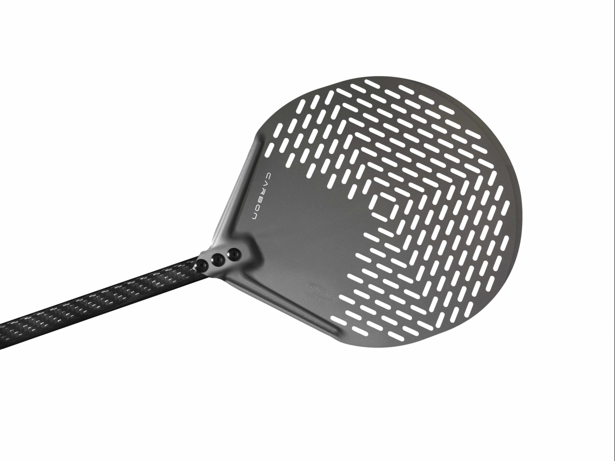 Gi.Metal perforated round pizza peel - Carbon Line